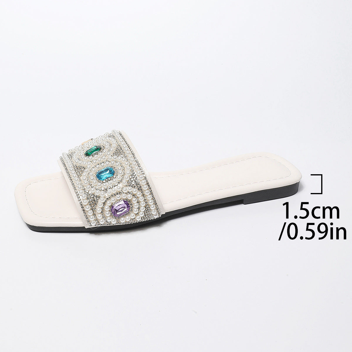 Pearl and Gem Slide Sandals