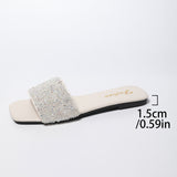 Glitter Slide Sandals with Wide Strap
