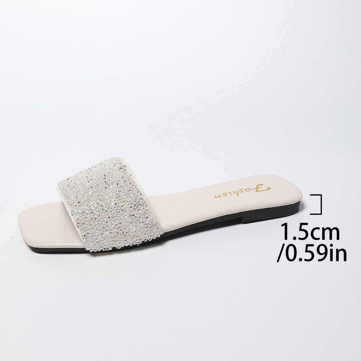 Glitter Slide Sandals with Wide Strap