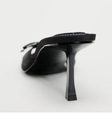 Heeled Mules with Bow Detail