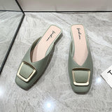 Elegant Square Buckle Mules