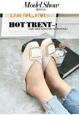 Elegant Square Buckle Mules