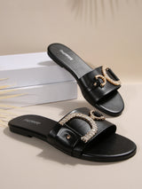 Elegant Slide Sandals with Embellishments