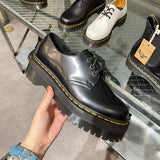Patent Leather Platform Oxford with Stitching