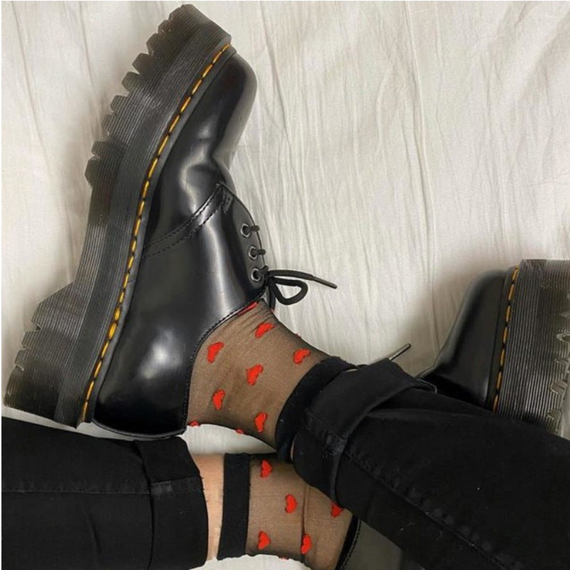 Patent Leather Platform Oxford with Stitching