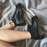 Patent Leather Platform Oxford with Stitching
