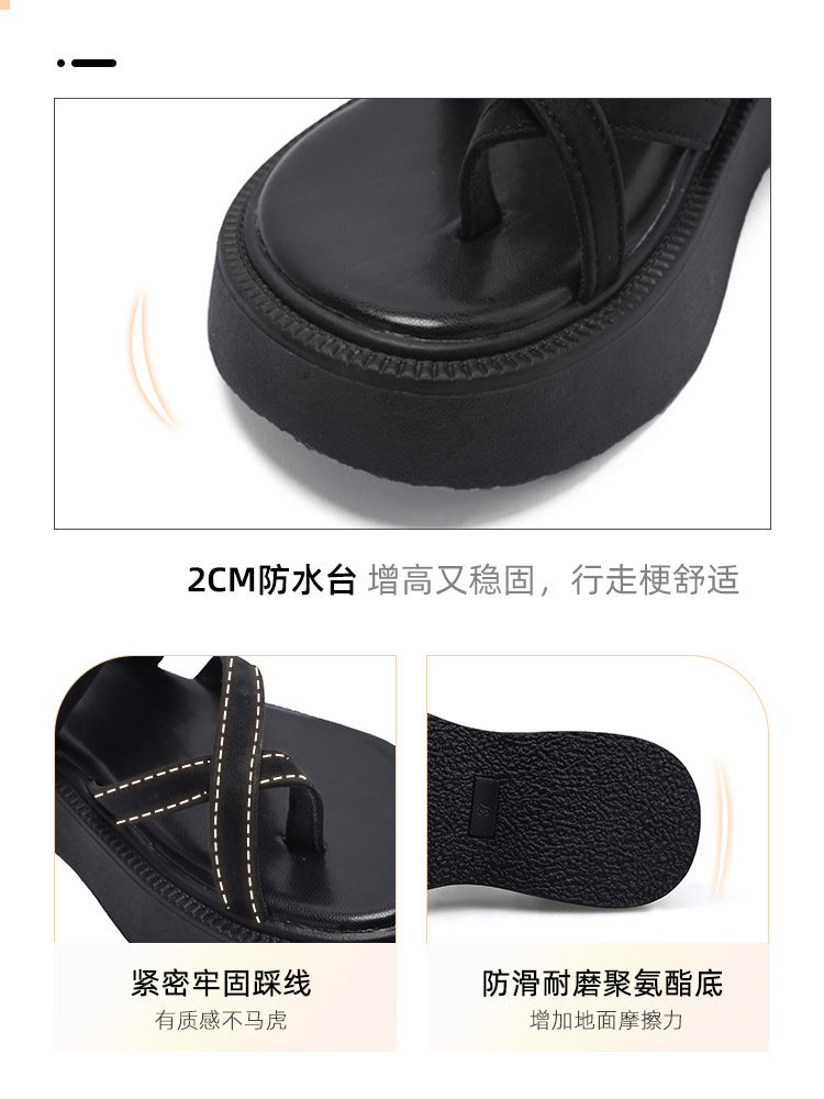 Modern Black Platform Sandals