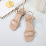 Block-Heel Sandals with Ankle Strap