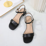 Block-Heel Sandals with Ankle Strap