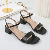 Block-Heel Sandals with Ankle Strap