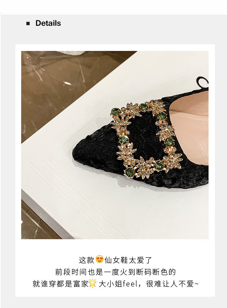Pointed Toe Heels with Embellished Buckle