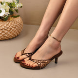 Heeled Sandals with Embellishments