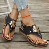 Gladiator Sandals with Gold Accents