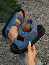 Sandals with Decorative Flower Accents