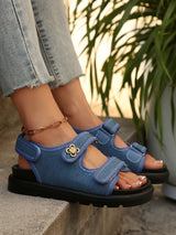Sandals with Decorative Flower Accents