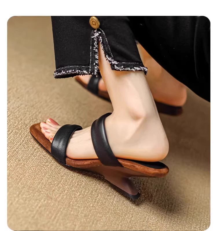 Black-strap High Heel Sandals