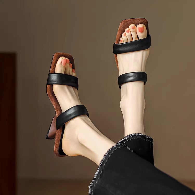 Black-strap High Heel Sandals