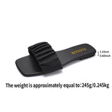 Ruched Strap Slip-On Sandals