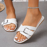 Buckle Slip-On Sandals