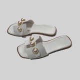 Slides with Pearl Embellishments