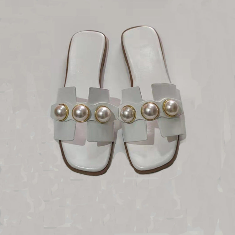 Slides with Pearl Embellishments