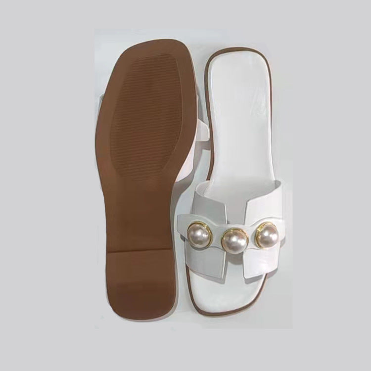 Slides with Pearl Embellishments