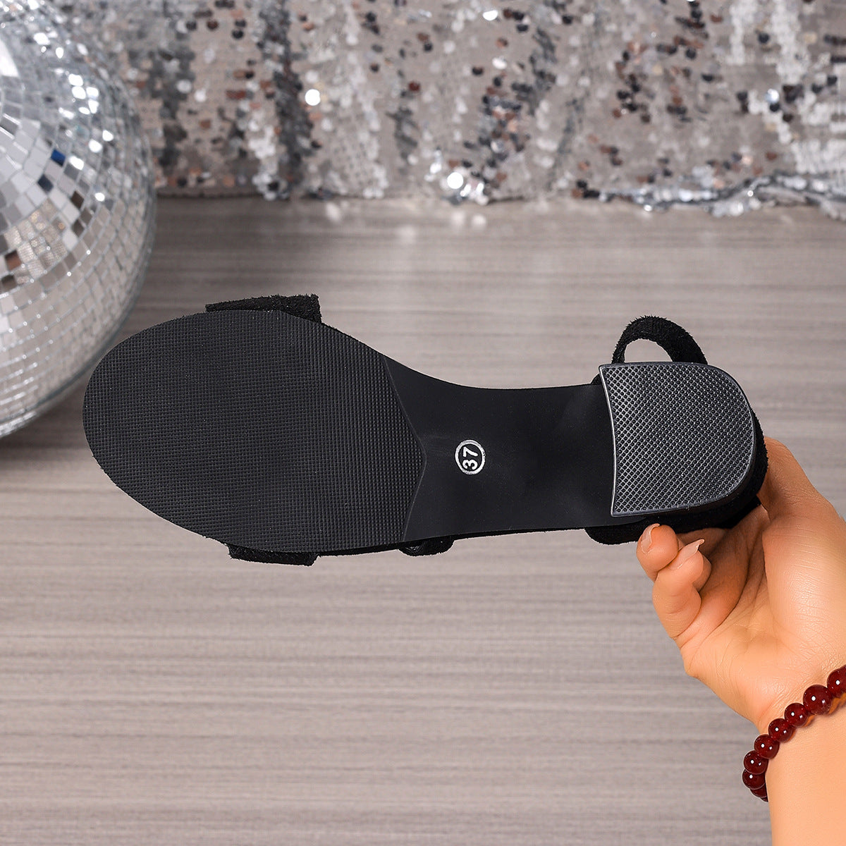 Block Heel Sandals with Ankle Strap