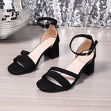 Block Heel Sandals with Ankle Strap