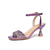 Crystal-Embellished High Heel Sandals