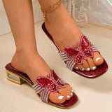 Butterfly Embellished Open-Toe Sandals