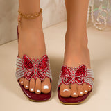 Butterfly Embellished Open-Toe Sandals