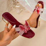 Butterfly Embellished Open-Toe Sandals