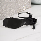 Women's Minimalist Square Toe Ankle Strap Heels