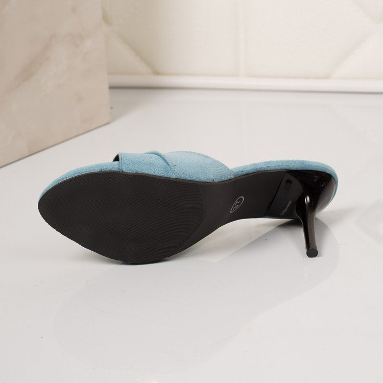 Open Toe Mule Heels
