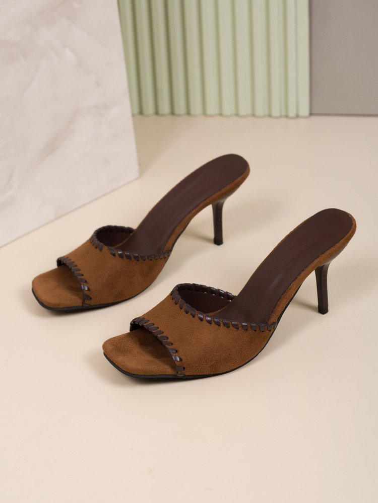 Women`s   Grommet Double Strap Slide Sandals