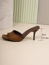 Women`s   Grommet Double Strap Slide Sandals