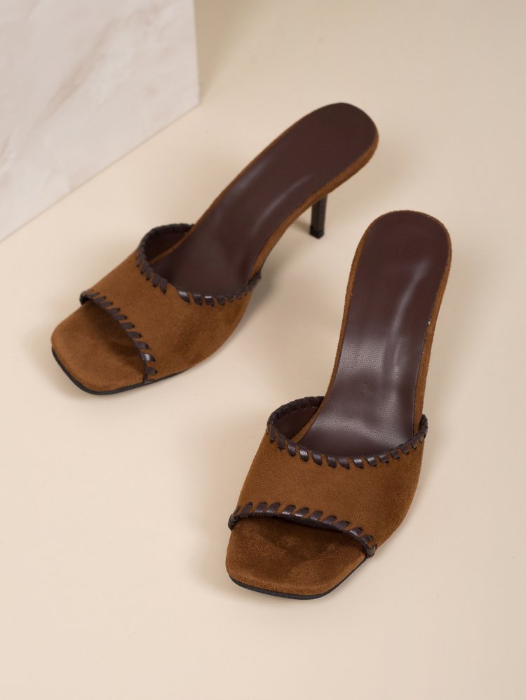 Women`s   Grommet Double Strap Slide Sandals