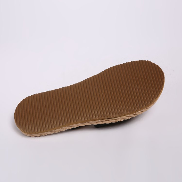 Ribbed Knit Twist-Front Rope Slides