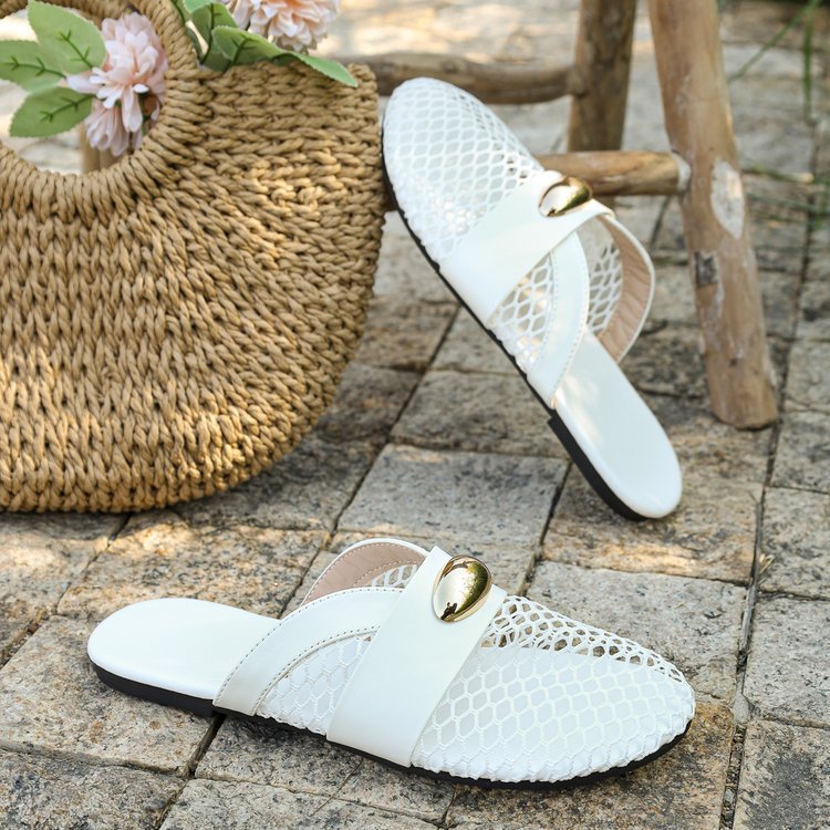 Leopard Print Mesh Slide Sandals