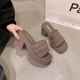 Women's Chunky Block Heel Slide Sandals