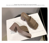 Women's Chunky Block Heel Slide Sandals