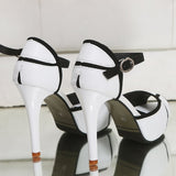 Women's Peep Toe Ankle Strap High Heel Sandals