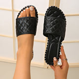Women's Quilted Open Toe Slide Sandals