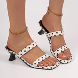 Women's Polka Dot Kitten Heel Sandals
