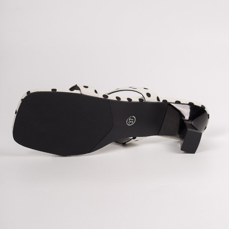 Women's Polka Dot Kitten Heel Sandals