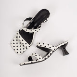 Women's Polka Dot Kitten Heel Sandals