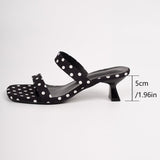 Women's Polka Dot Kitten Heel Sandals