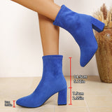 Women's   Block Heel Pointed Ankle Boots