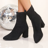 Women's   Block Heel Pointed Ankle Boots