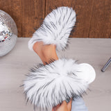 Fluffy Faux Fur Slide Slippers